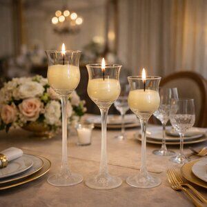 NWT PartyLite Set of 3 Glass Votive Holders